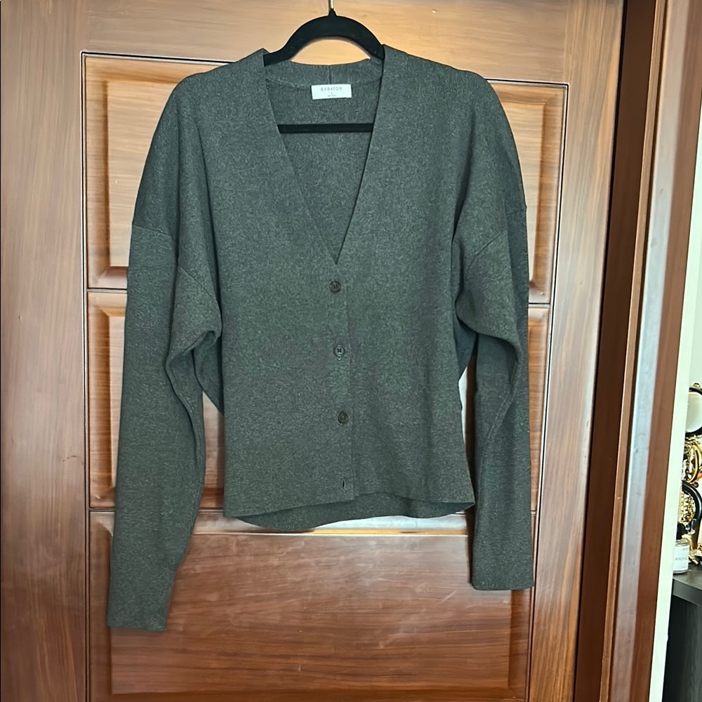 Babaton Gray Button-Up Cardigan